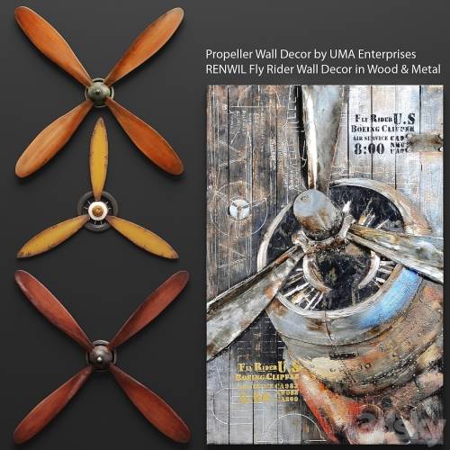 '3dsky Pro - Set propellers from UMA Enterprises and the picture RENWIL, propeller, wall decor, picture, metal, decorative, for wall' '3dsky Pro - Set propellers from UMA Enterprises and the picture RENWIL, propeller, wall decor, picture, metal, decorative, for wall'