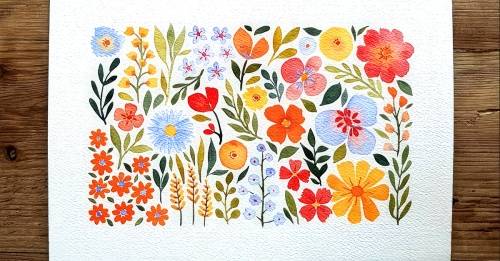'Domestika - Vibrant Floral Patterns with Watercolors'
