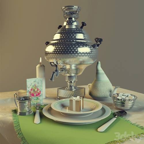 '3dsky Pro - Table with Samovar' '3dsky Pro - Table with Samovar'
