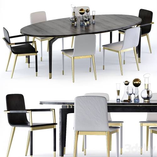 '3dsky Pro - Baker Vendome Table and Folio Chair'