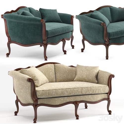 '3dsky Pro - Evette Settee sofa by Ethan Allen'