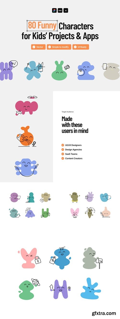 80 Funny Character illustrations