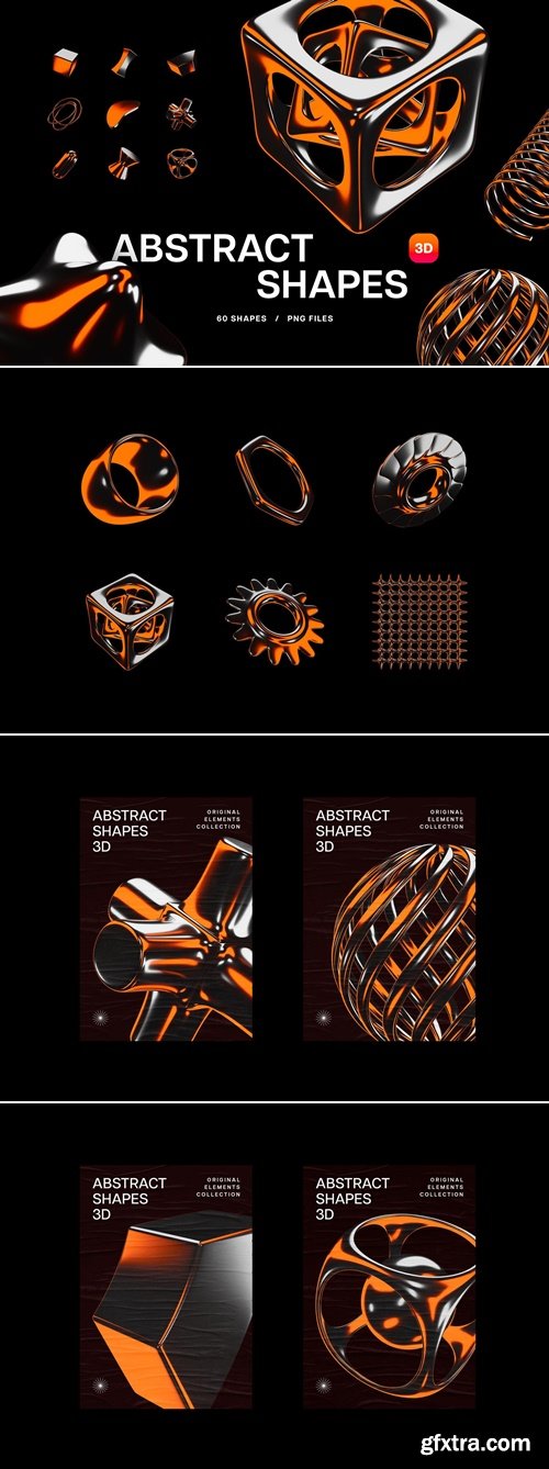 CreativeMarket - Color Chrome 3D Objects 291716808