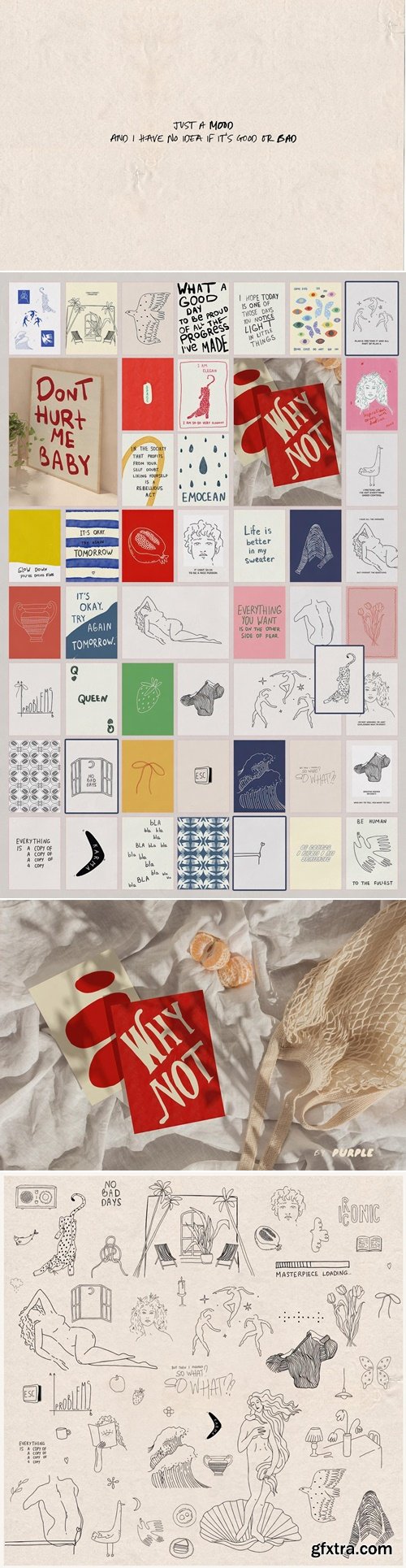 CreativeMarket - MOOD. Posters, line art 281316902