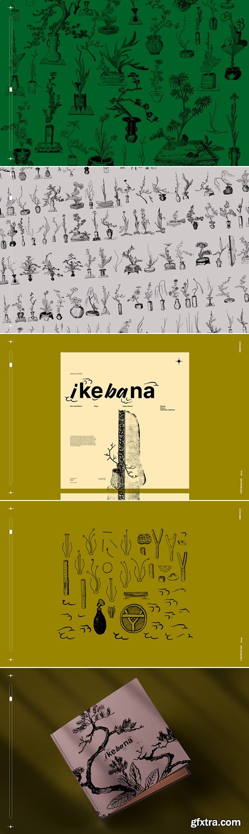 CreativeMarket - Ikebana Botanical Illustrations Set 91571751