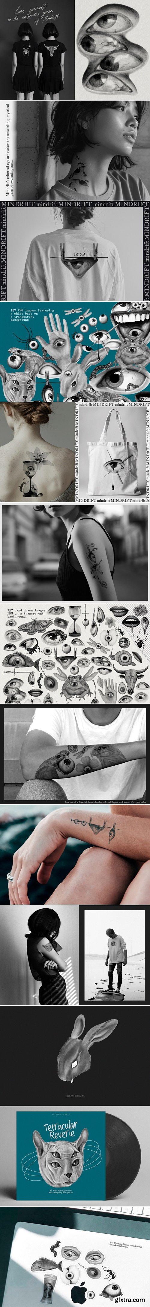 CreativeMarket - Mindrift. Psychedelic illustrations 278871682