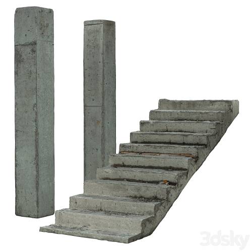 '3dsky Pro - Set of concrete structures'