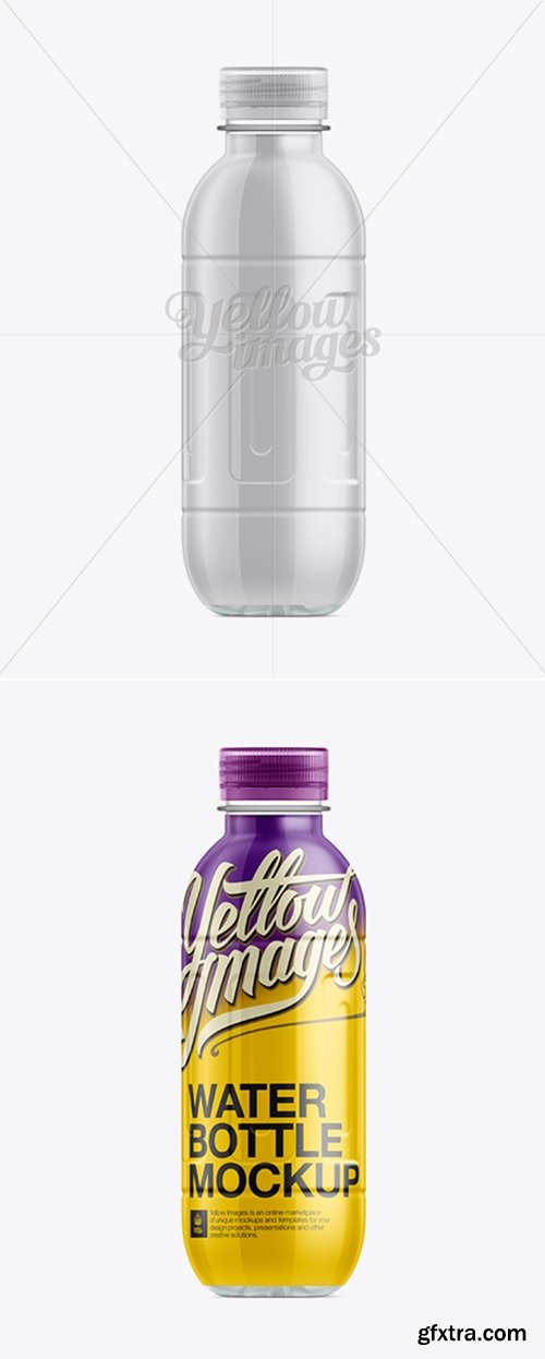 YellowImages - 500ml PET Shrink Sleeve Label Bottle Mockup 11439