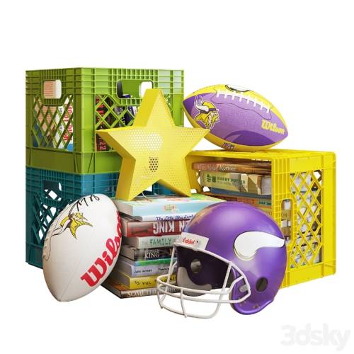 '3dsky Pro - crate & barrel decorative set for children 001' '3dsky Pro - crate & barrel decorative set for children 001'