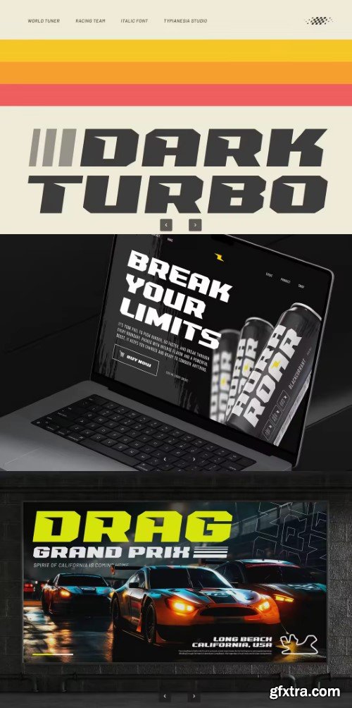 Dark Turbo - Bold Italic Racing Font