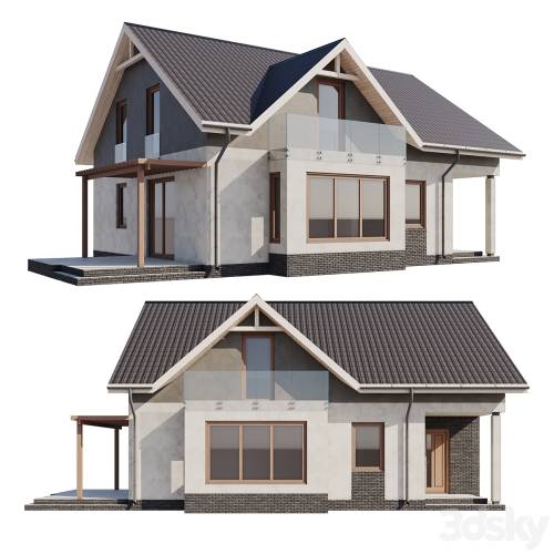 '3dsky Pro - One-story house with an attic' '3dsky Pro - One-story house with an attic'