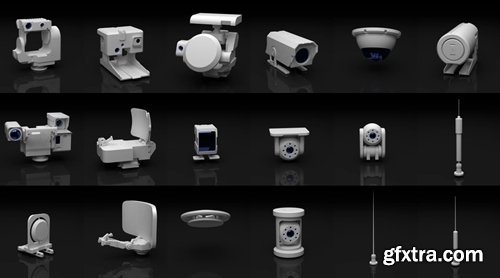 Gumroad - 3D Kitbashing Library - Cameras and Sensors 01