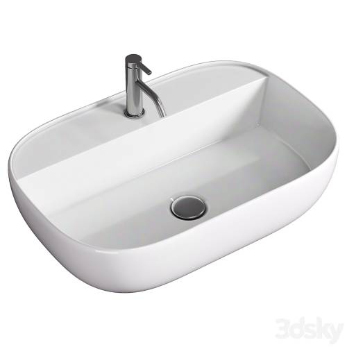'3dsky Pro - Oval White Ceramic Vessel Sink'