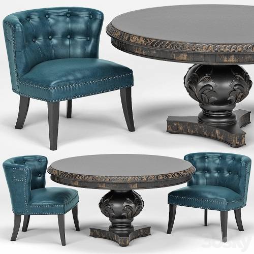 '3dsky Pro - Lone Saphire Barrel Chair, San Telmo Dining Table' '3dsky Pro - Lone Saphire Barrel Chair, San Telmo Dining Table'