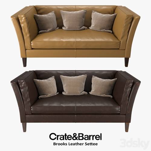 '3dsky Pro - Crate & Barrel - Brooks Leather Settee'
