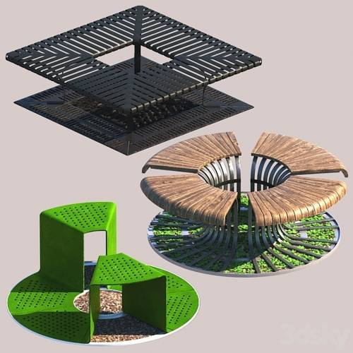 '3dsky Pro - Tree Bench Grates'