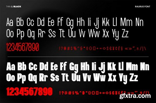 Raurus Condensed Display Family Font