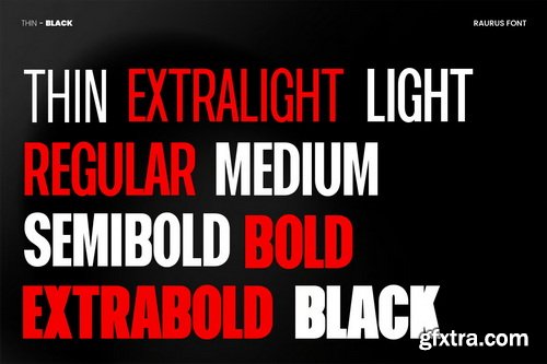 Raurus Condensed Display Family Font