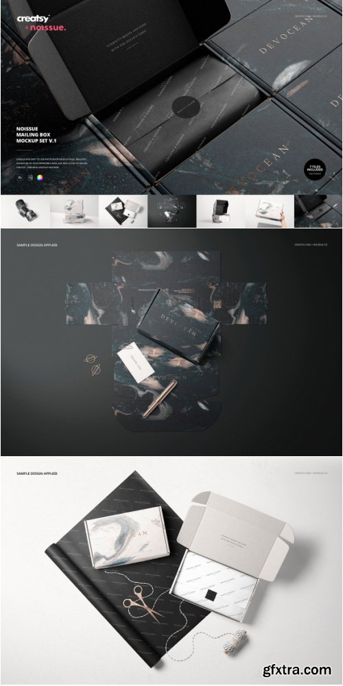 CreativeMarket - Noissue Mailing Box Mockup Set v.1 - 7145740