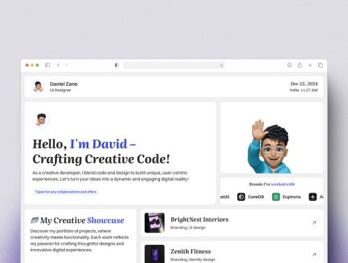 'Bentfolio - A Bento-Styled Portfolio'