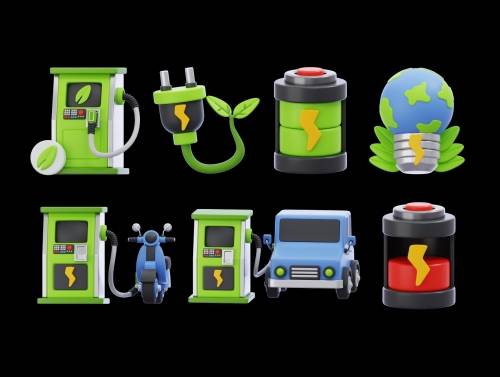 'Ecology & Energy 3D Icon Pack'