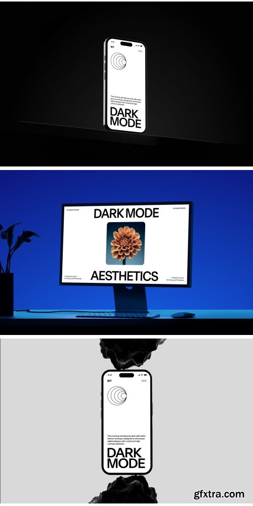 Wannathis - Blackout silhouette device mockups