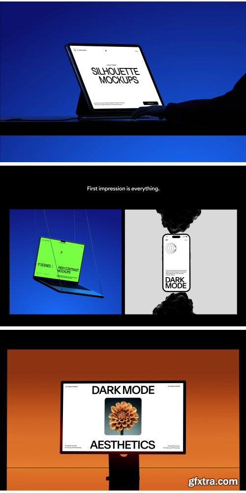 Wannathis - Blackout silhouette device mockups