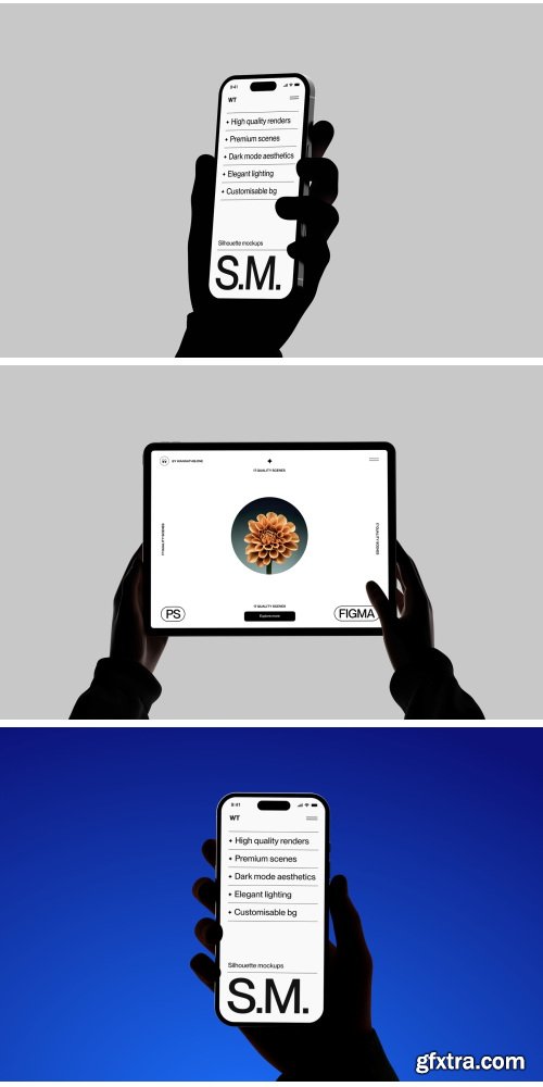 Wannathis - Blackout silhouette device mockups
