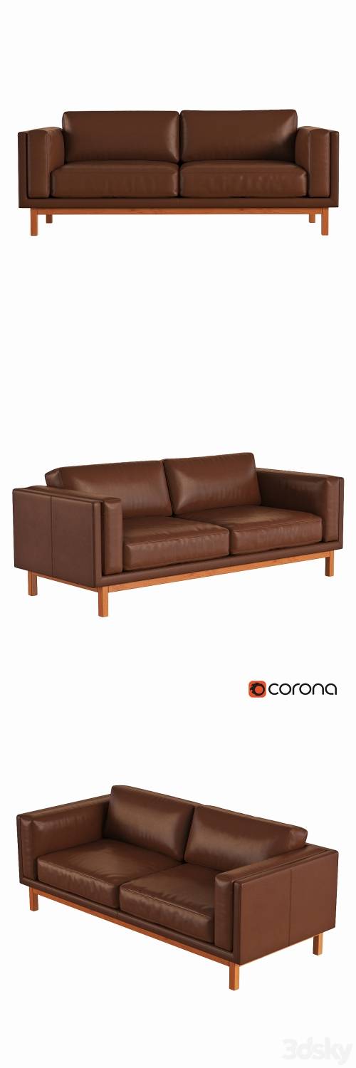 '3dsky Pro - West Elm Dekalb Leather Sofa' '3dsky Pro - West Elm Dekalb Leather Sofa'