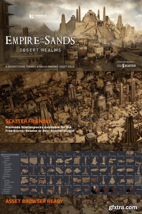 Empire Of The Sands - Desert Structures Kitbash Greeble Assets