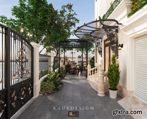 3D Exterior House Scene