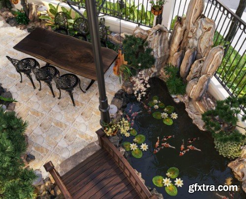 3D Exterior House Scene