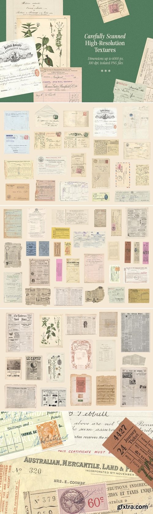 Pixelbuddha - Vintage Paper Ephemera Textures 4955