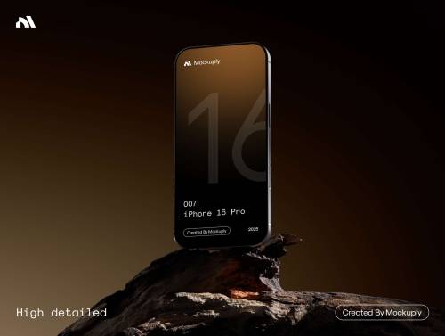 'iPhone 16 Pro - Wood Mockup'