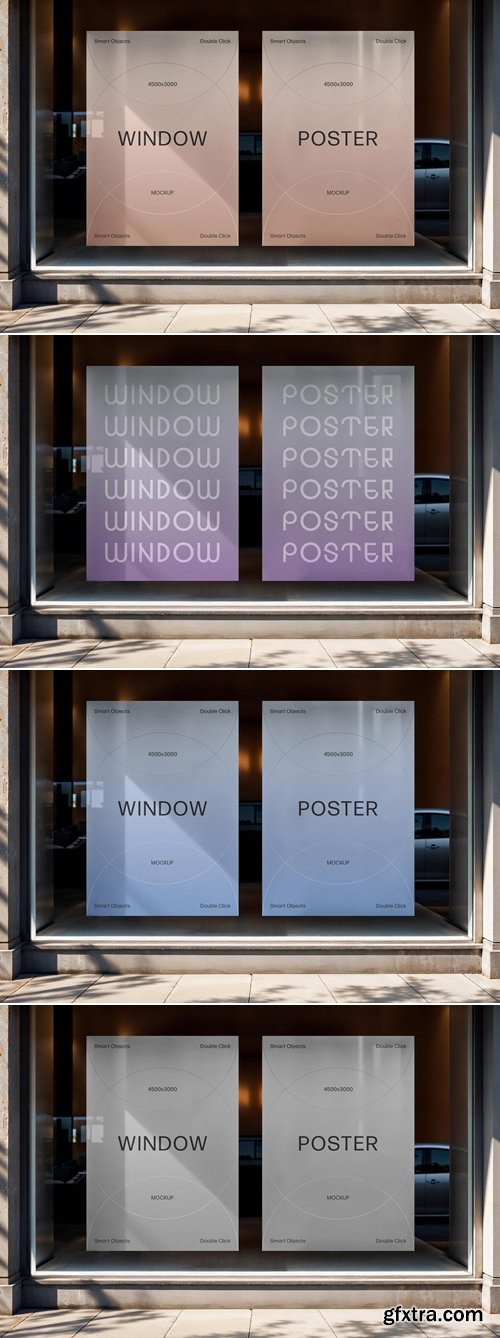 CreativeMarket - Vertical Display Window Posters Mockup 291568944
