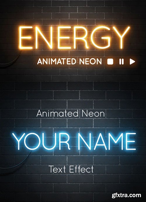 Animated Neon Text Effect for Photoshop