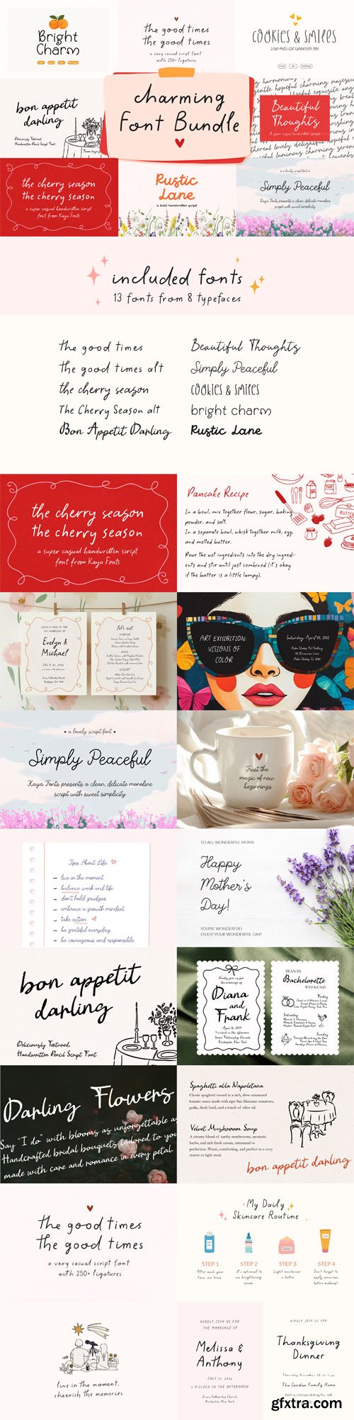 Charming Handwriting Font Bundle - 8 Premium Fonts