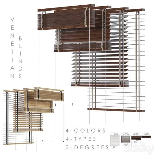 '3dsky Pro - WOOD Venetian Blind 950 in 45 mm'