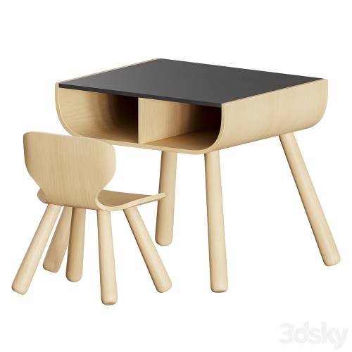 '3dsky Pro - Plan Toys Black Table and Chair'