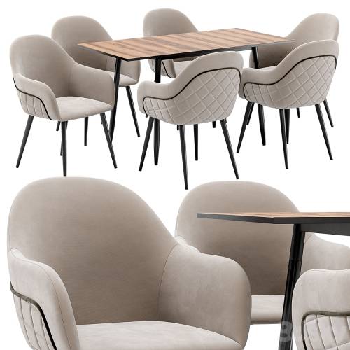 '3dsky Pro - Novel dining chair and Enlay table'