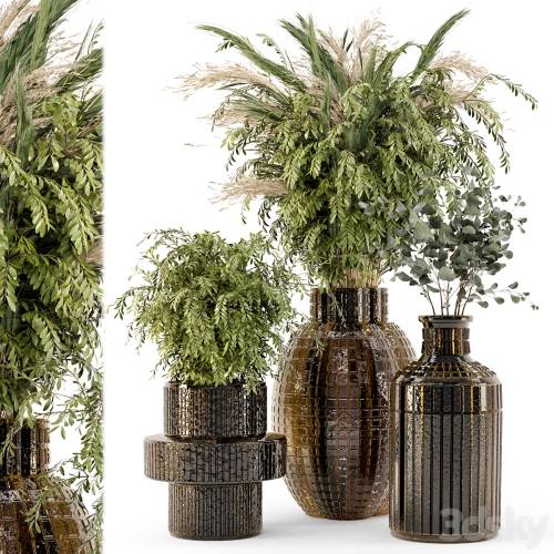 '3dsky Pro - Collection Indoor Plants in Glass Pots - Set 701'
