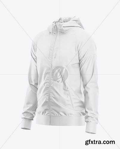 YellowImages - Men\'s Windbreaker Jacket Mockup - Half Side View - 120351