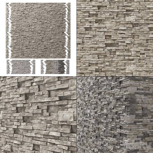 '3dsky Pro - Brick stone wall granite many n3 / Clinker granite brick wall'