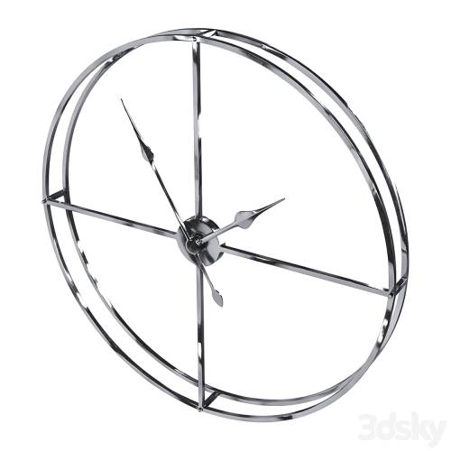 '3dsky Pro - Wall clock round (chrome) 76cm Garda Decor'