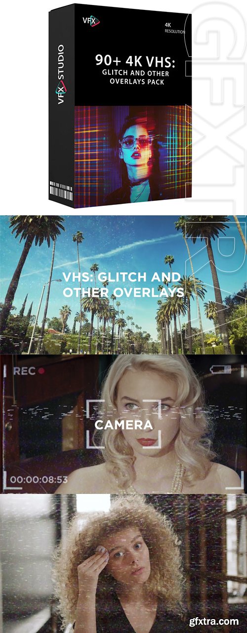 VfxStudio - 90+ 4k VHS: Glitch and Other Overlays Pack VfxStudio - 90+ 4k VHS: Glitch and Other Overlays Pack
