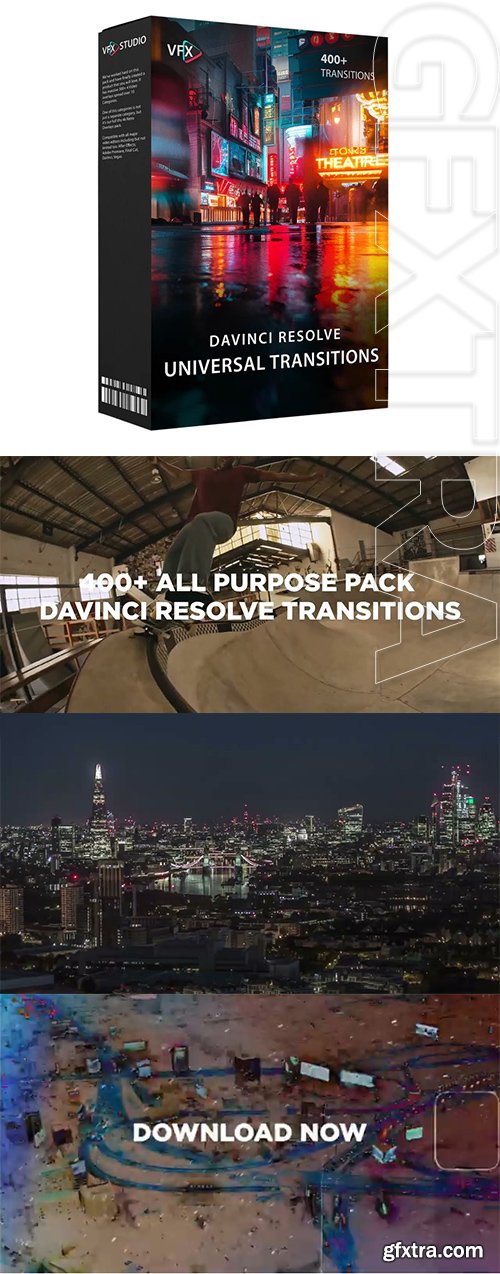 VfxStudio - 400+ DaVinci Resolve Universal Transitions Bundle VfxStudio - 400+ DaVinci Resolve Universal Transitions Bundle