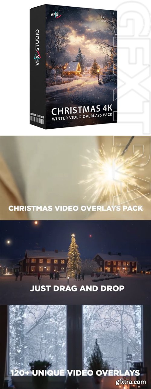 VfxStudio - Christmas 4k Winter Video Overlays Pack VfxStudio - Christmas 4k Winter Video Overlays Pack