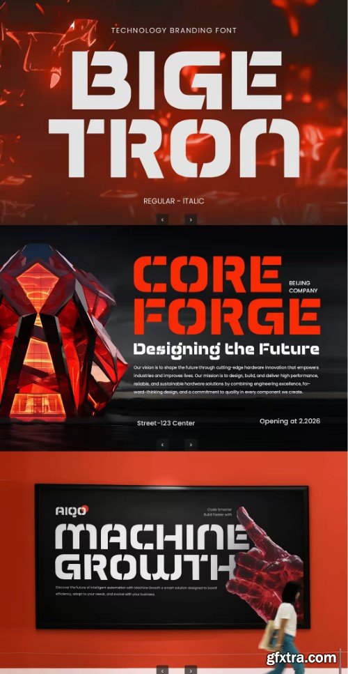Bigetron - Technology Branding Font