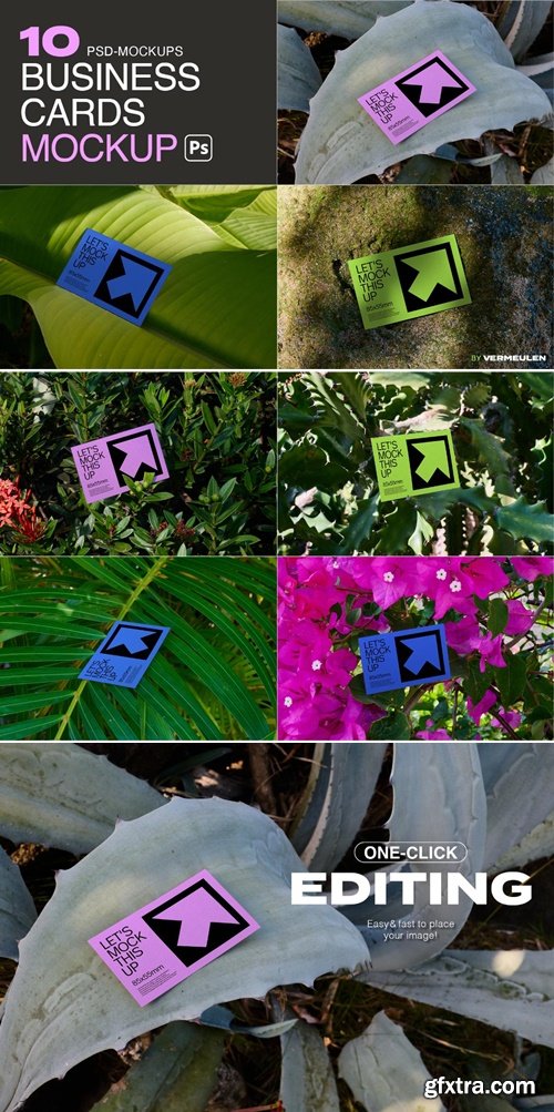 MockupCloud - Businesscard realistic Mockup Bundle GW01