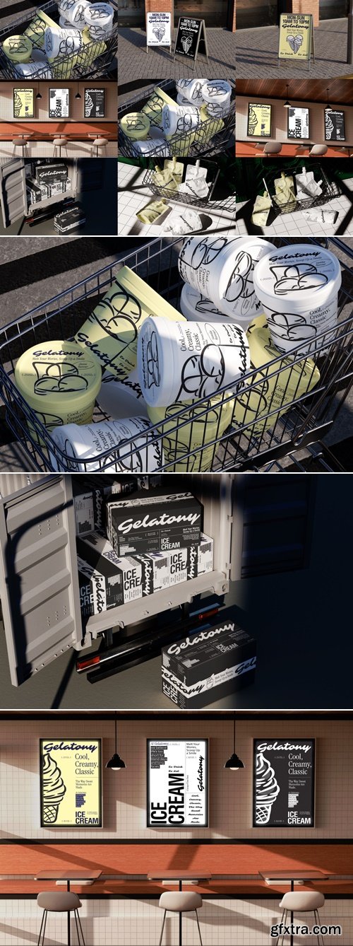 MockupCloud - Gelato Ice Cream Packaging Mockup